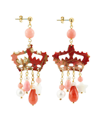 Orecchini Kaguya Corona Rosa Sfumato - Lebole Maison